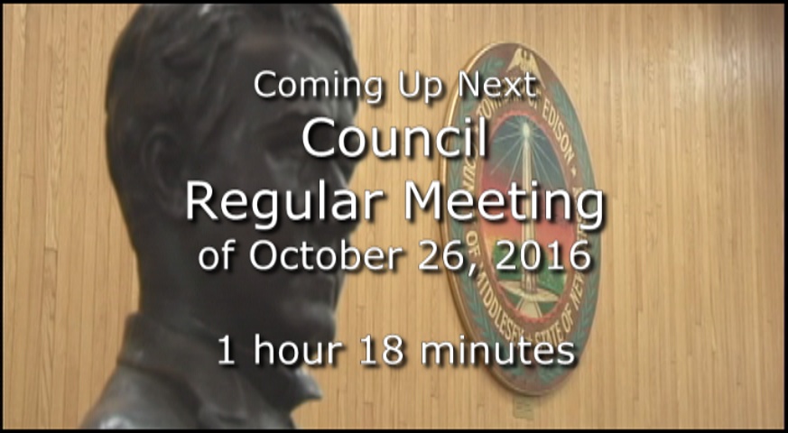 Thumbnail image for Council Regular Meeting of October 26